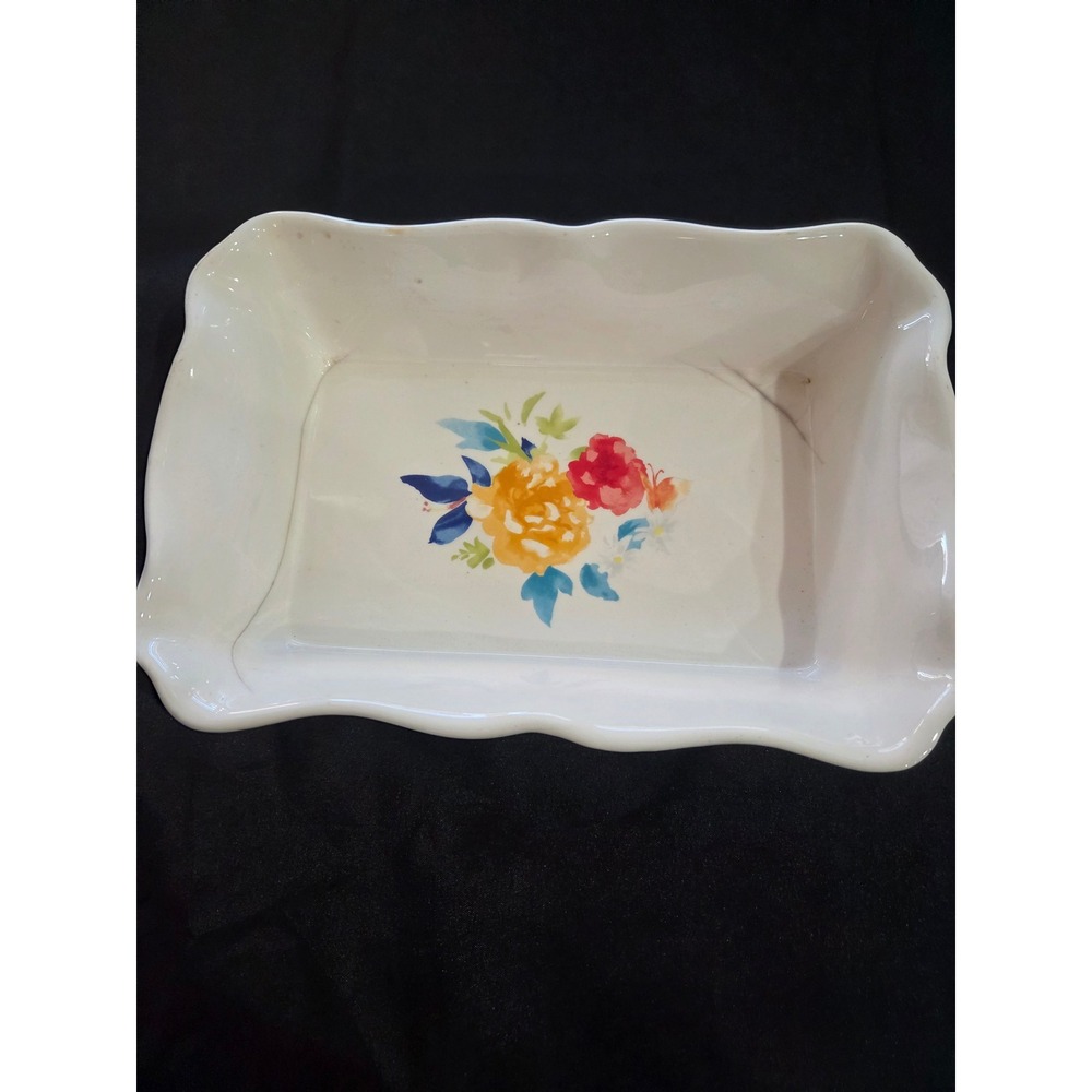 Pioneer Woman Breezy Blossom Rectangular Stoneware Baking Dish Floral 2918DMT